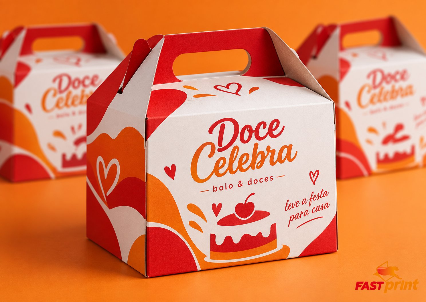 Caixa de Bolo personalizada Fast Print — fechada