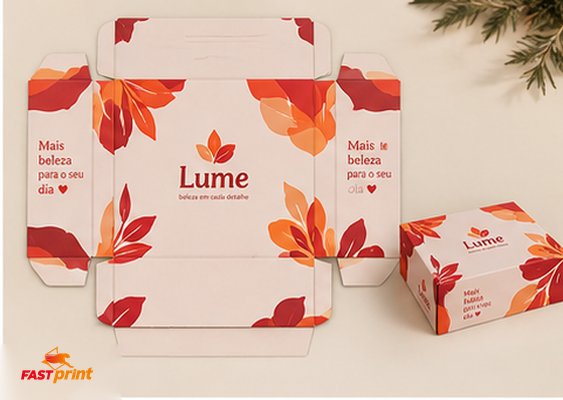 Caixa de Presentes personalizada Fast Print — planificada, como será impressa