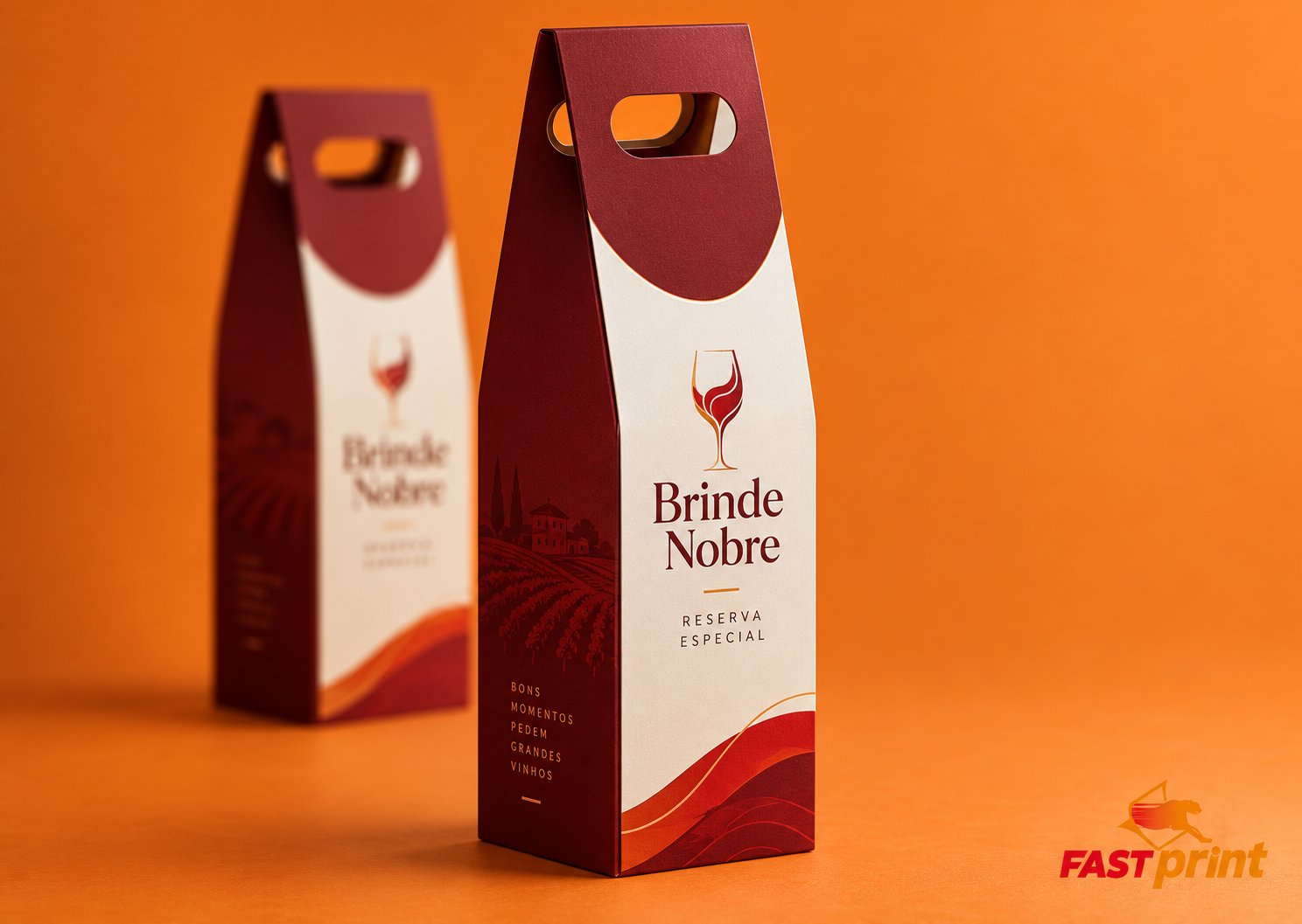 Caixa para Vinho personalizada Fast Print — fechada