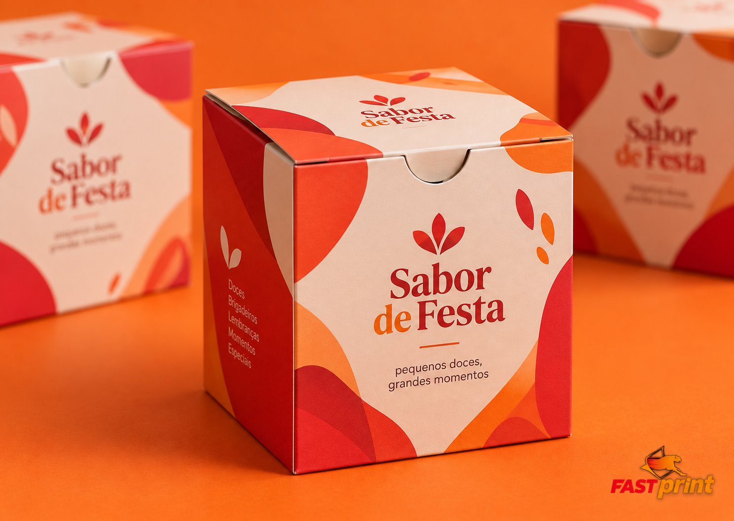 Caixa Quadrada personalizada Fast Print — fechada