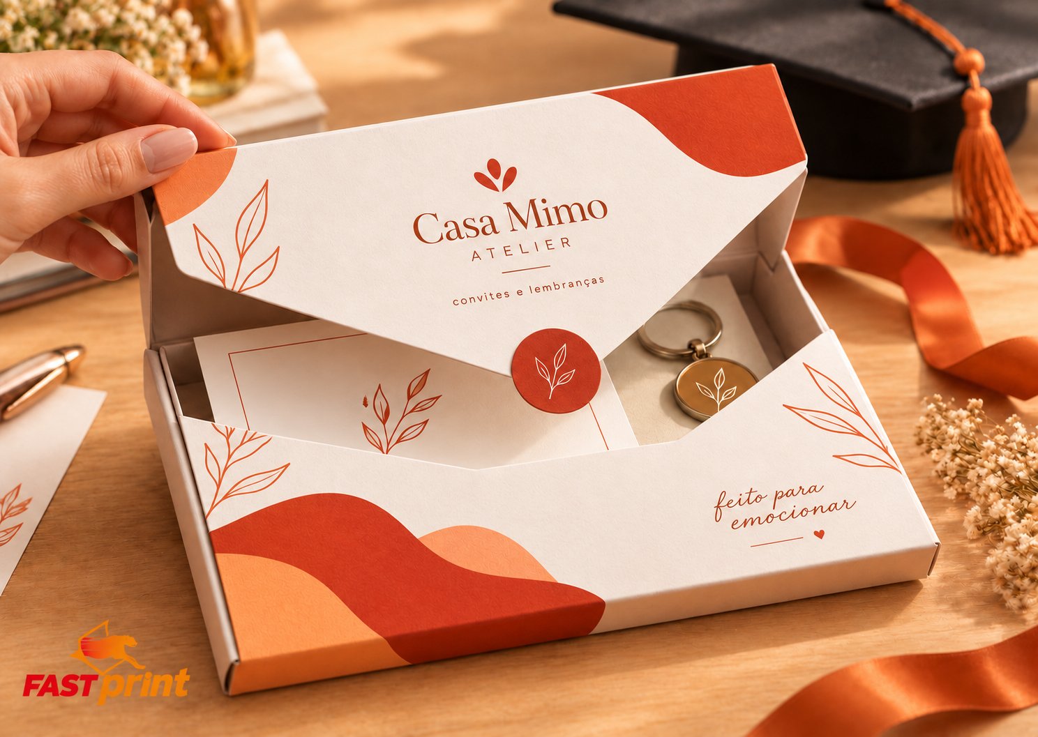 Envelope Grosso personalizado Fast Print — em uso