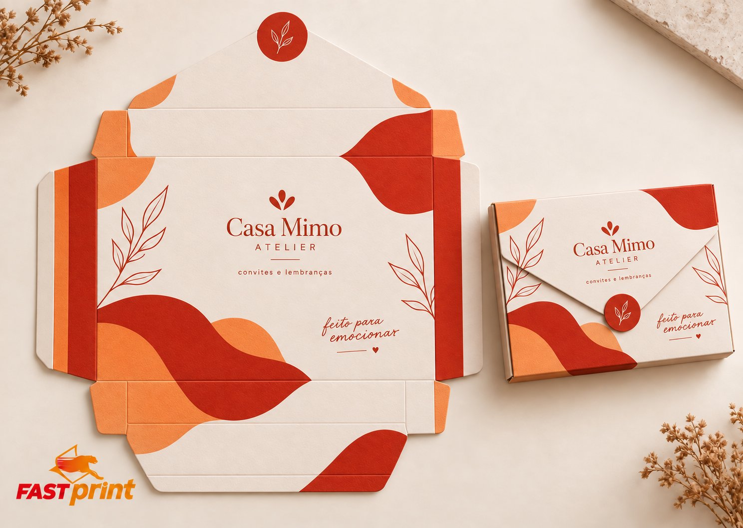 Envelope Grosso personalizado Fast Print — planificado, como será impresso
